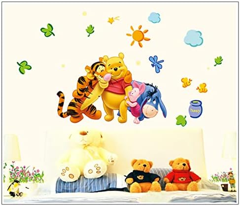 Adesivos de Winnie Pooh para o quarto de crianças, meninos meninas desenho animado quarto decoração de parede