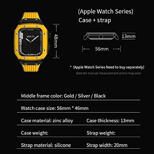 Caixa de relógio de liga de liga Dyizu para a série Apple Watch Series 8 7 6 5 4 SE 45mm 44mm 42mm