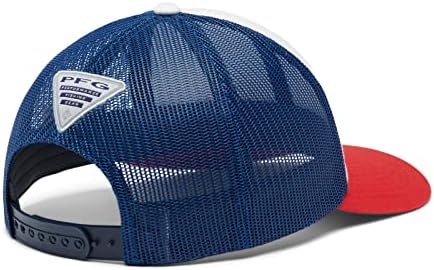 Columbia PFG Logo Snap Back Ball Cap, respirável, ajustável, bandeira de faísca vermelha/EUA, tamanho único