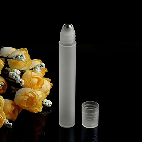 Grey990 1 PC garrafa vazia com bola de rolo de aço inoxidável para líquidos perfume de óleo -5ml/10ml 10ml