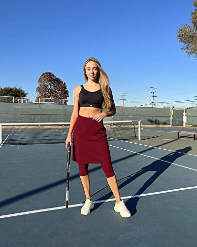 Salia de tênis feminino de Aurgelmir com trepadeiras de legging Skirted perneiras esportes atléticos