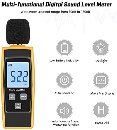 LDCHNH Digital Som Nível de som Volume de ruído Testador de monitoramento da ferramenta de medição