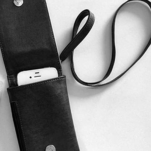 Microscópio de desenho animado Padrinha de peito bolsa de carteira de telefone pendurada bolsa móvel bolso preto