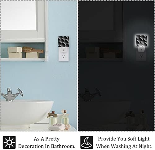 Design de metalone em Padrão de Dots Preto e Branco Luz Led Night Light, Infantil Nightlights for Bedroom