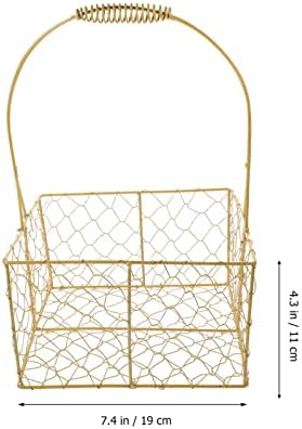 Zerodeko Wire cestas de casamento cesto de metal dourado cesto cesto cesta de pétal