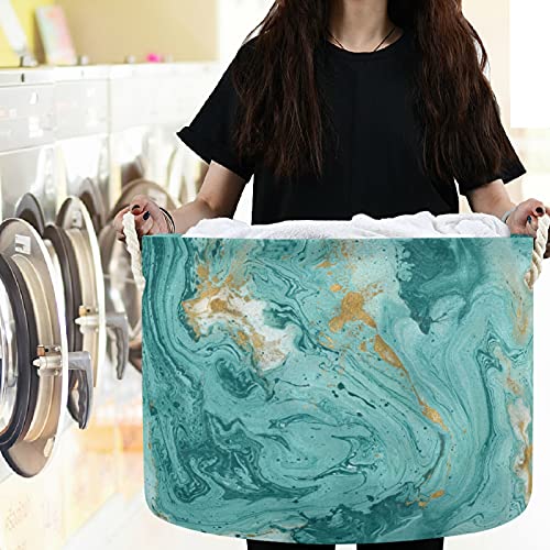 VISESUNNY Decorativa Textura de mármore Pintura abstrata Pintura de lavanderia Cestas de armazenamento de