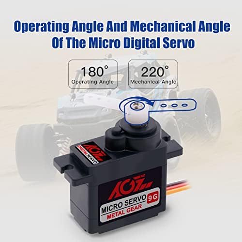 6PCS AGFRC Micro Servo Servo Motor Kit - 2,2 kg de engrenagem de metal servo Digital RC para controles