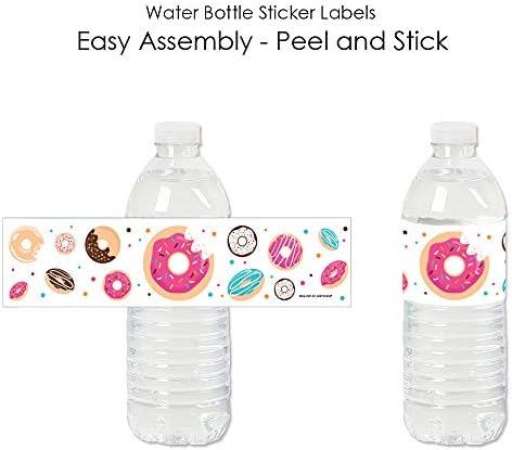 Big Dot of Happiness Donut Preocupado, vamos festejar - Donut Party Water Bottle Sticker Rótulos - Conjunto