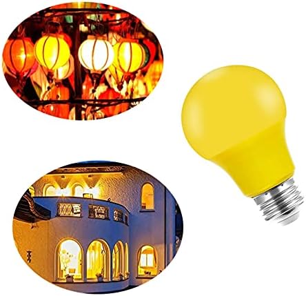 YDJOO 9W Bulbo LED amarelo A19/A60 Forma colorida lâmpadas noturnas lâmpadas 80W Luzes de humor de cor amarelo