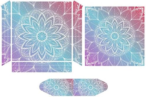 Tufh Rainbow Hen-Na Man-dala Floral Pattern Skins para PS4 Controller-Whole Body PVC Skins de capa Decal