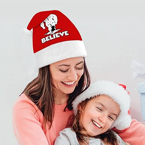 Bigfoot acreditar chapéu de natal chapé de chapéu de Papai Noel
