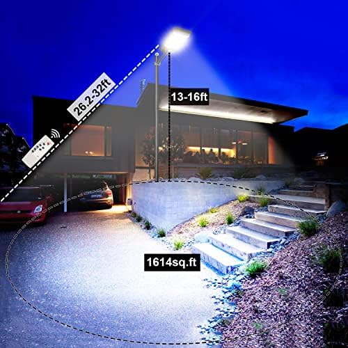 Hypow 1500W Solar Street Light Light Outdoor Motion Sensor Dusk to Dawn Solar LED LEITO AO ANTERIOR