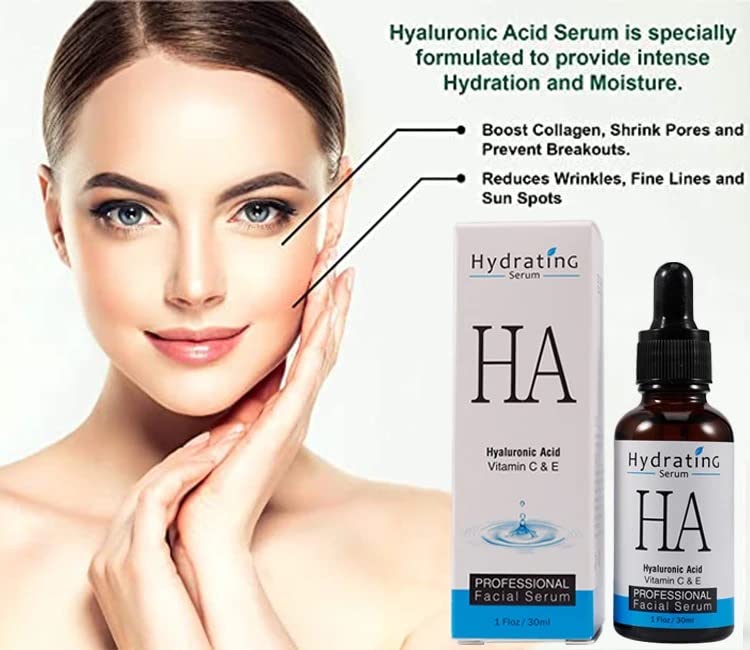 Soro de ácido hialurônico para a pele de soro anti -envelhecimento puro, iluminação e soro hidratante