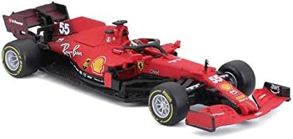 Bburago B18-36828S 1:43 F1 2021 Ferrari SF21 com capacete Sainz, cores variadas
