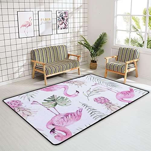 Xollar 80 x 58 em tapetes para crianças grandes de área rosa flamingo abacaxi mole berçário de bebê tapete