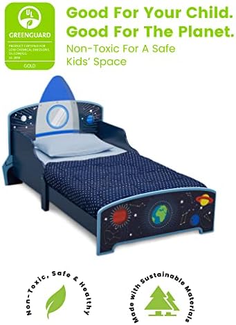 Delta Children Wood Cossa Cama, Aventuras Espaciais Navio de Rocket + Simmons Kids Noites Quietas Berço