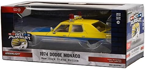 Collectibles Greenlight 85551 Hot Pursuit - 1974 Dodge Mônaco - Polícia Estadual de Nova York 1:24 Escala