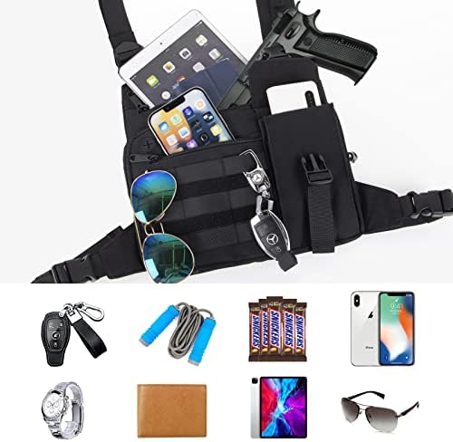 Kingslong Tactical Chest Bag pacote leve, suporte de telefone resistente à água para exercícios,