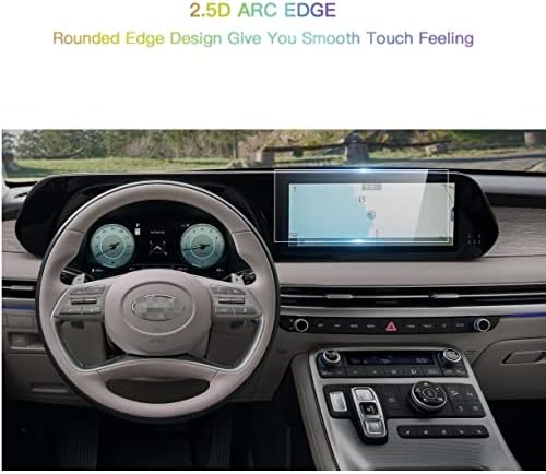 Protetor de tela de vidro temperado compatível com 2023 Hyundai Palisade 12,3 polegadas tela sensível