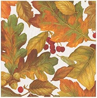 Caspari Autumn Leaves II Paper Hóspedes guardanapos - dois pacotes de 15