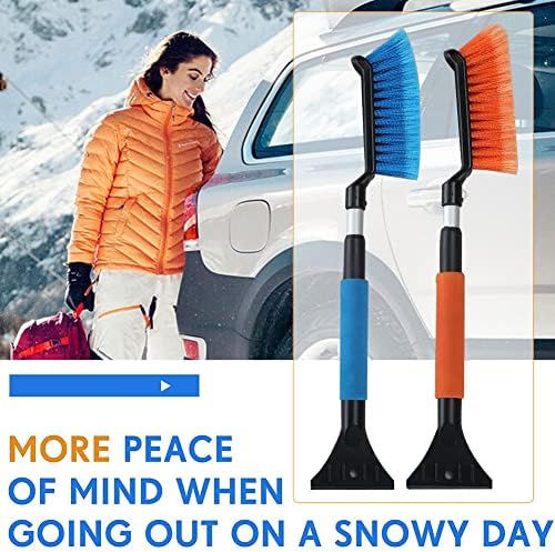AnyToug Ice Scraper e escova de neve extensível, escova de carro de remoção de neve, raspador