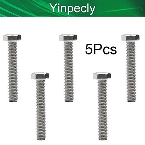 Yinpecly m8 parafuso hexadecimal m8-1.25 x 50 mm UNC parafusos de parafuso de cabeça de cabeça 304 Aço inoxidável
