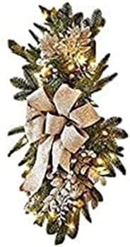 Decorações de novidades de Kuyyfds, a acabamento em escada prelit sem fio, grinaldas de chapas de Natal para