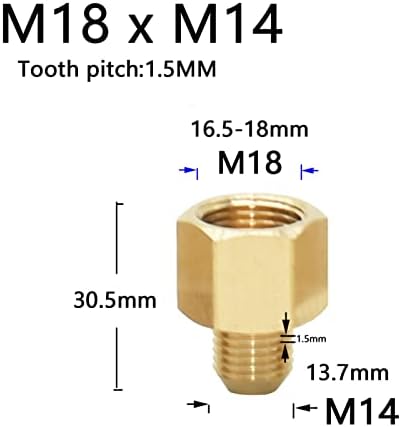 Conector rosqueado de latão M14 M18 M22 Coupling de água de transição Torneiras de água para cozinha e banheiro