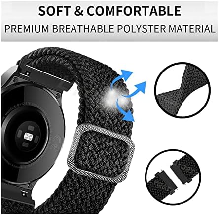 Correias trançadas do PCGV para TicWatch Pro 3 GPS 20 22mm Smart Watch Bands para Ticwatch Pro 2020/GTX/E2/S2