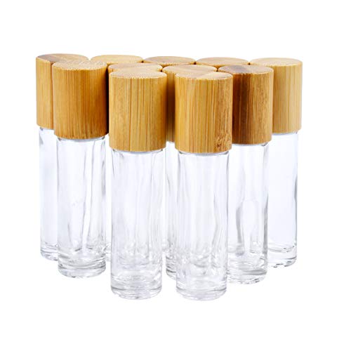 Garrafas de bola de rolos de metal de vidro transparente12pcs rolagem de garrafa recarregável em garrafa