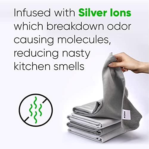Toalhas de cozinha com infusão de prata premium prateada - toalhas de prato de algodão