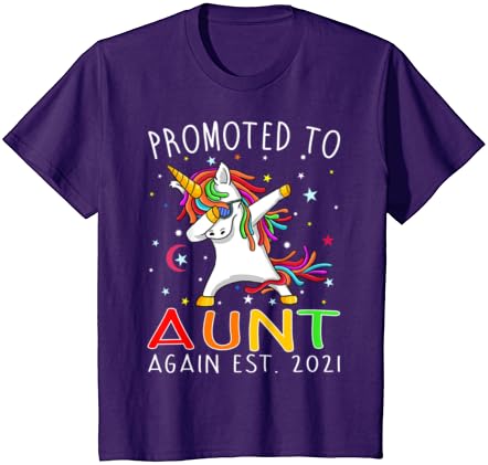 Promovido a tia novamente estro 2021 unicórnio camiseta