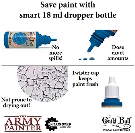 As tintas em miniatura do exército pintor de pintores, o conjunto de tintas do exército de 16 tintas de garrafa