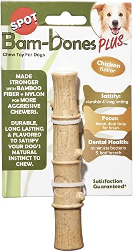 Spot por produtos éticos - Bambone Plus Bamboo Stick - Toy de mastigar cachorro para mastigadores agressivos