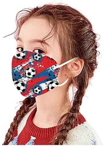 10pc Kid's Face Shield Soccer Element Print Face Mas_ks, 3ly respirável Ajustável reutilizável capa de rosto