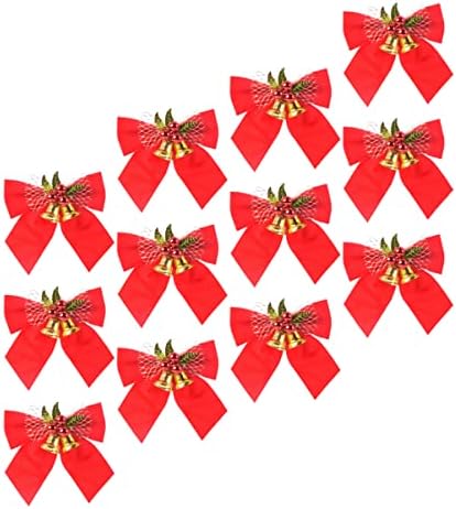 Sewacc 12 PCs para Garland Giftative Gifts Jingle Red com layout Decorações requintadas pequenas decoração