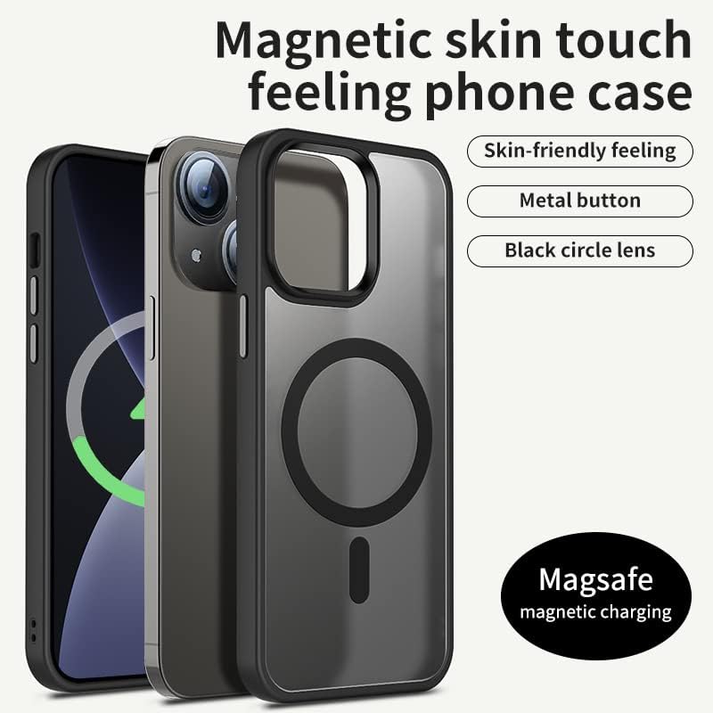 Caso magnético de Yzoiko para iPhone 14 Pro Case [Drop de 10 pés testada e compatível com MagSafe] Translúcia