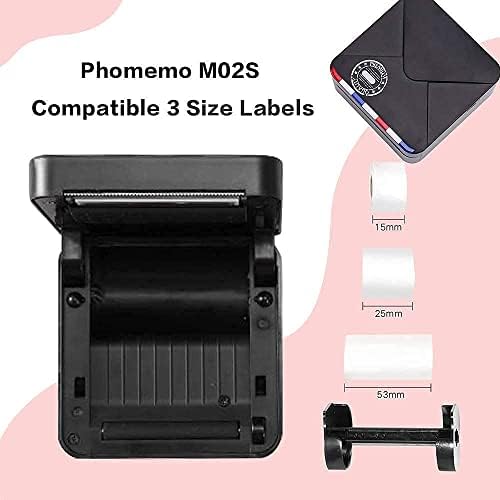 PHOMEMO M02S PCOLOM PRONTRATION- Bluetooth Photo Printer com 3 rolos de papel de ouro transparente, compatível
