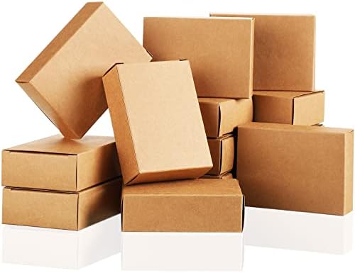 Gersoniel 100 PCs Kraft Boxes Packaging for Homemade Soap sem janela Sabão vazio Fazendo suprimentos para a