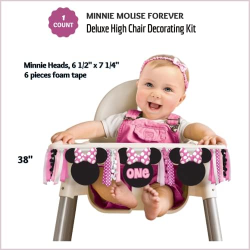 A diversão de Minnie é o pacote de suprimentos de festa de 1º aniversário de uma criança para 16 - Decorações