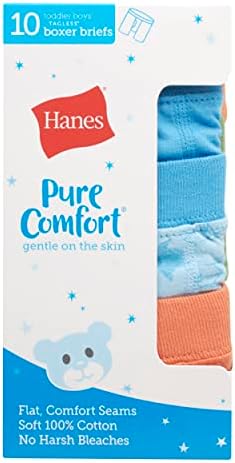Roupa íntima dos meninos da Hanes, Pure Comfort Cotton Boxer e resumos disponíveis, 10-Pack