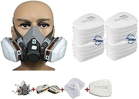 Erock Half Facepiece Respirator 6200 com filtros de 12 pcs, respirador de vapor orgânico profissional amplamente