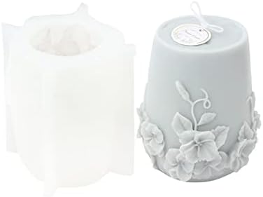 Molde de vela de vaso xidmold, molde de silicone de vaso de flores 3D para fondant, decoração de bolo, chocolate,