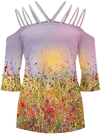 Mulheres 2023 Roupas Treme de manga curta Camiseta de blusa gráfica de algodão de algodão outono Caminhada