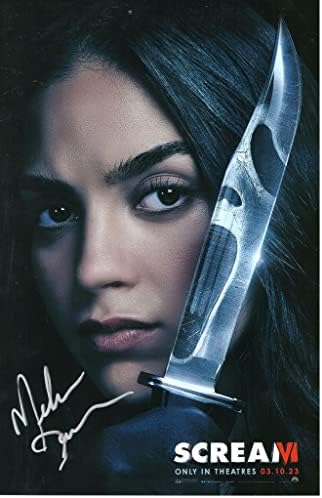 Melissa Barrera assinou 11x17 Poster Scream VI 6 Sam Carpenter Autograph Ghostface JSA Autenticação