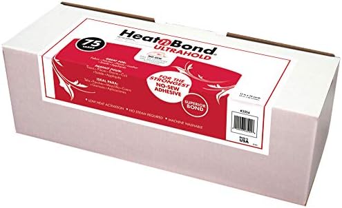 Adesivo de ferro Ultrahold de HeatnBond, 17 polegadas x 75 jardas na caixa de exibição, branco