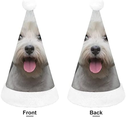 Lindo Terrier Dog Hat Christmas Hat Soft Pray Cap Beanie Funny para Festa Festiva de Ano Novo de Natal