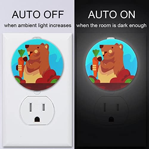 2 Pacote de plug-in Nightlight LED Night Light com Dusk-to-Dewn Sensor for Kids Room, Nursery, Kitchen, corredor