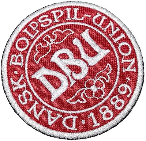 Tidk004t Dinamarca escudo de futebol de futebol bordado emblema Tag Iron ou costurar tamanho 2,75 × 2,75