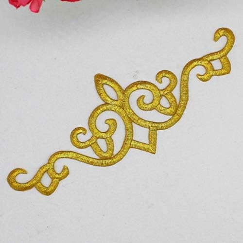 Artesanato de renda - 10 peças/lote de bordado de ouro Appliques Crown Patches ferro em tecido dourado